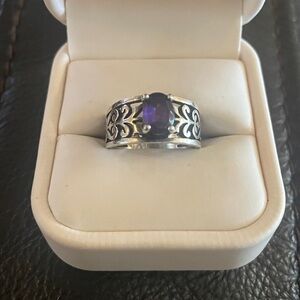 James Avery Adoree Gemstone Ring Deep Purple Amethyst 7.5 silver